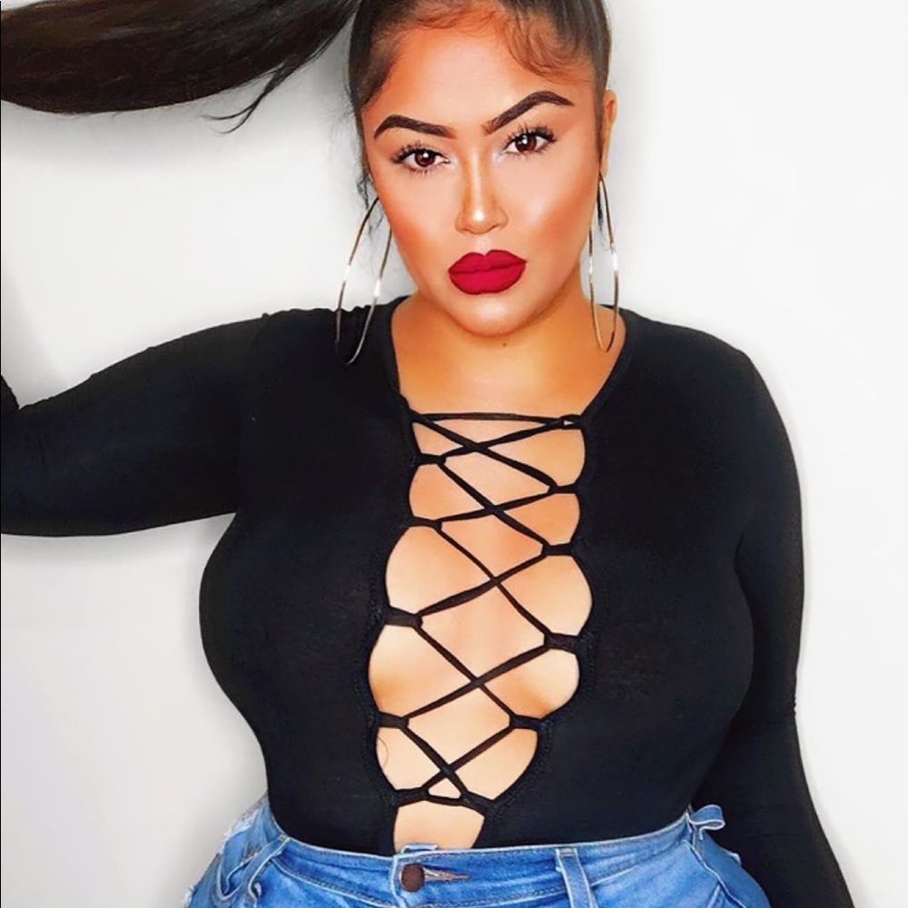 Fashion Nova String You Along Body Suit size 1X
